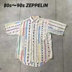 80s90sヴィンテージ　レトロプリント　半袖シャツ　台湾製　メンズL