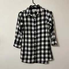 Navy チェック柄 長袖シャツ 120