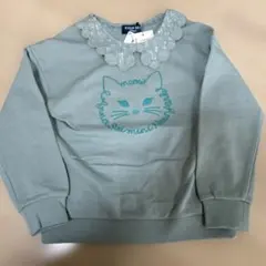 新品未使用ANNA SUIミニ　猫刺繍 グリーン系トレーナーのサムネイル