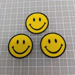 【3枚セット】アイロンワッペン スマイル　ニコちゃん　ニコチャン　ワッペン