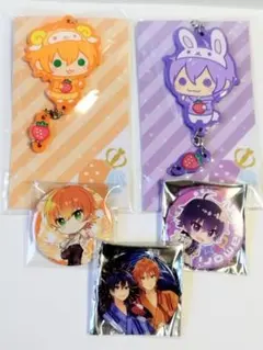 すとぷり ジェル ななもり あにまるラバーストラップ 缶バッジ セット