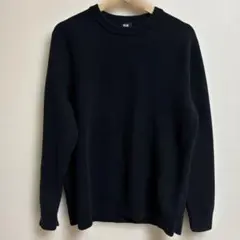 ユニクロ ウォッシャブルストレッチミラノリブクルーネックセーター XL 黒