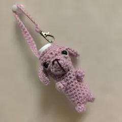 編みぐるみ　ハンドメイド　リップクリームケース　ミニチュア・ダックスフンド