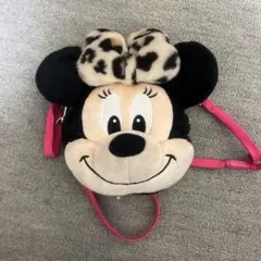 ミニーマウス バッグ ヒョウ柄リボン
