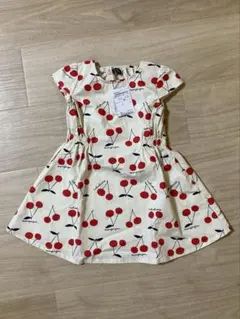 moujonjon チェリー柄 ワンピース 90 未使用 タグ付き