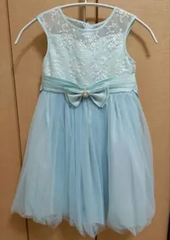 マザウェイズ　ドレス　ピアノ発表会　結婚式　水色　120cm　刺繍