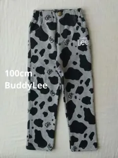 BuddyLee キッズ パンツ 100cm 裏起毛 牛柄 グレー