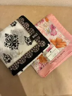 新品未使用Pierre Balmain ハンカチ2枚セット日本製 綿100%
