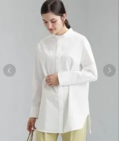 グリーンレーベル[ 1_OF MINE ] FM バンドカラー シャツ