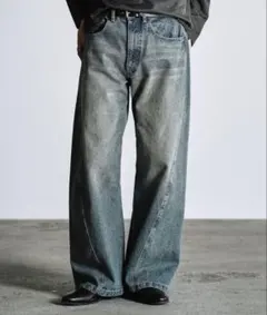 【WYM】VINTAGE WASHED CURVED DENIM S