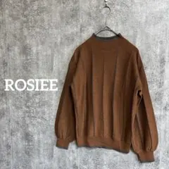 ROSIEE✨美品✨ハイネックニット ストライプ バイカラー ブラウン XS