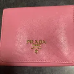 PRADA サフィアーノレザー 二つ折り財布 ピンク