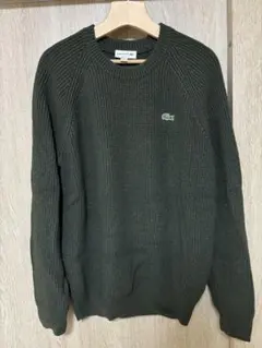 LACOSTE リラックスフィット ニットセーター オリーブグリーン