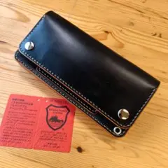 トラッカーウォレット 手染め 黒×茶 顔料仕上げ 3層 - メルカリ
