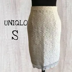 UNIQLO 花刺繍レース タイトスカート フォーマル Sサイズ/USED