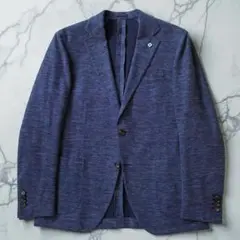 【未使用級】LARDINI ブートニエール付テーラードジャケット ネイビー 48 未使用級】LARDINI ブートニエール付テーラードジャケット ネイビー 48