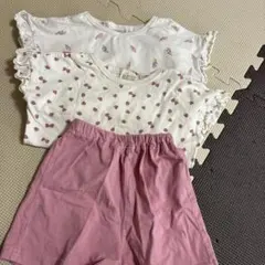 petit main ベビーパジャマ 90cm いちご柄　アイス柄のサムネイル
