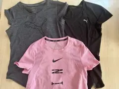 Nike＆Puma黒グレーTシャツ3枚セット　美品　Mサイズレディース