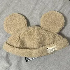 ディズニーリゾート　ボアキャップ　ベージュ　帽子　ミッキー