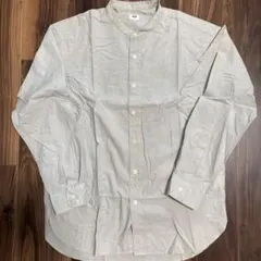 ユニクロ エクストラファインコットンストライプスタンドカラーシャツ S