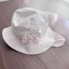 花柄 ホワイト 帽子