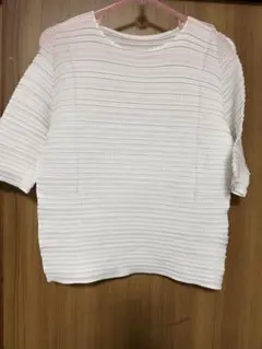 ISSEY MIYAKE ホワイトリブ半袖Tシャツのサムネイル