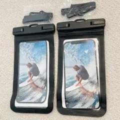 2点入り スマホ 防水ケース IPX8完全防水 タッチ可能 指紋認証 顔認証