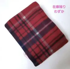 チェックフリース生地　レッド×ネイビー　1枚