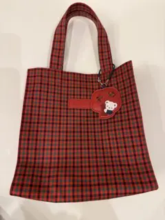 familiar ファミリア チェック トートバッグ 大 チャーム付き - メルカリ