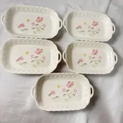 美品 フレッシュトーンズ ハンドル付 オーバルトレー デザート プレート 前菜のサムネイル
