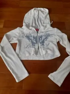 repipi armario M ホワイト クロップドパーカー