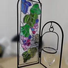 蒲萄デザインのステンドグラス風インテリア小物30cm✕25,cm
