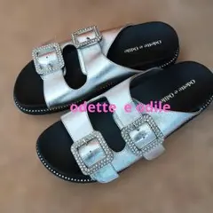 odette eo odile オデットエオディール　ビジューサンダルシルバー