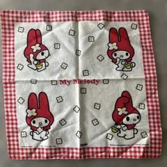 マイメロ　当時物　Sanrio My Melody ハンカチ 赤チェックのサムネイル