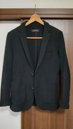 ナノユニバース ローゲージ サマージャケット S ビジカジ ブラック 黒 細身