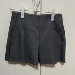 ダークグレー ミニ丈 プリーツスカート