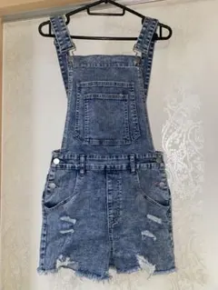 デニム サロペット オールインワン オーバーオール　M