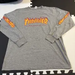 ア*ン様 THRASHER ロンT グレー　ファイヤー　Lのサムネイル