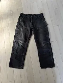 カーハート　carhart ダブルニー　ブラック　ボロ 色落ち抜群 carhartt ダブルニーペインターパンツ BLK ボロ雰囲気系