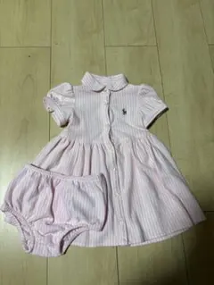 ラルフローレン　ピンクストライプ ワンピースセット 70cm
