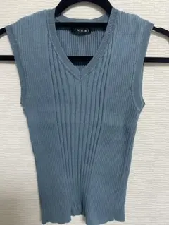 INGNI リブ編みノースリーブ ニット トップス ブルー