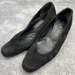 【微美品】BALLY バリー　ヒール　パンプス　スエード　黒　ブラック