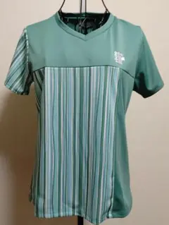 roche ゲームシャツ 半袖Tシャツ グリーン ストライプ柄 Lサイズのサムネイル