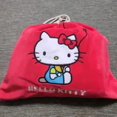 ハローキティ　収納袋付き　裏起毛ブランケット