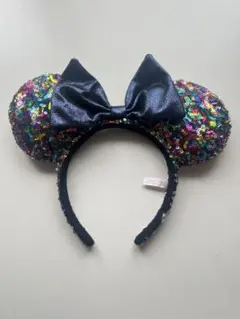 ディズニー ミニー カチューシャ スパンコール レインボー