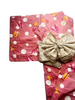 浴衣　夏祭り　花火大会　綿100％　　チューリップ　着丈162㎝ 　裄67㎝