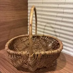 【値下げ】天然素材 バスケット ハンドル付き/かご カゴ インテリア ナチュラル