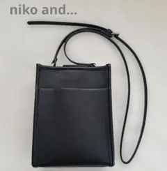 niko and...☆ショルダーバック　スクエアバック　黒バック　ブラック　鞄のサムネイル