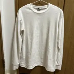 ホワイト ベロア長袖カットソー ロンT