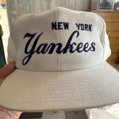 90s new york yankees ホワイトキャップ フリーサイズ